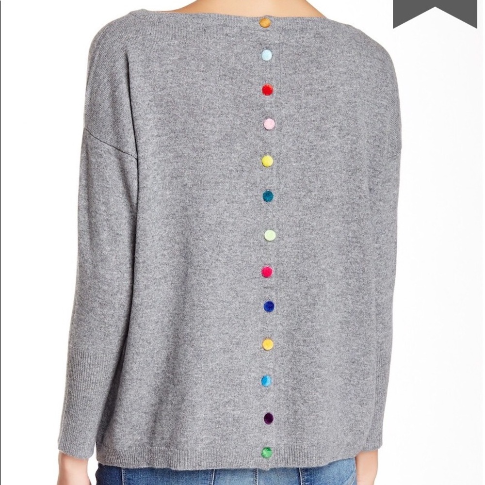 Kier & J Back Button Cashmere Sweater